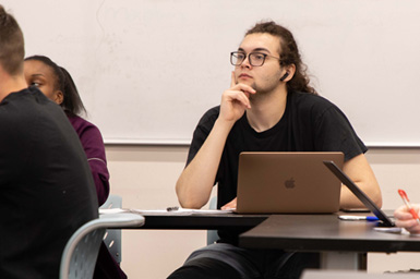 Student in class