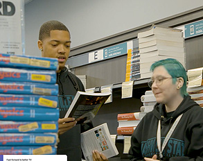 Student in bookstore