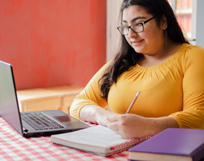 Student taking a test