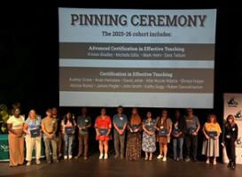 As part of the college’s biannual Convocation, 14 educators were honored during a pinning ceremony on Nashville State’s White Bridge campus for earning ACUE (Association of College and University Educators) certifications. 