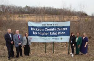 Leaders from area institutions gathered to celebrate at the site of what will be the Dickson County Center for Higher Education. 