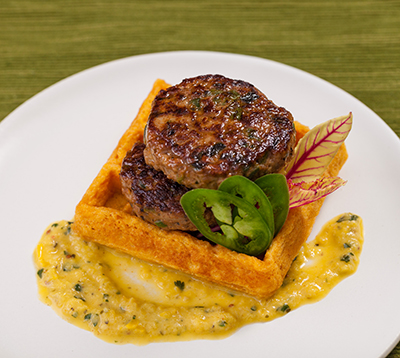 In the student division, Laurie Hartfelder from Nashville State Community College, captured the $5,000 Grand Prize with her deliciously spicy recipe for Duck Poblano Jalapeno Chili Sausage on Sweet Potato Waffles with Mango Pepper Relish