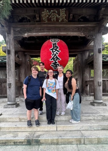 During the delegation’s visit, a cohort of Nashville State students was also in Japan as part of summer programming. Led by Associate Professor of English Robert Ladd, they included Asher Bowman, Grace Ochoa, and Marjorie Hernandez.