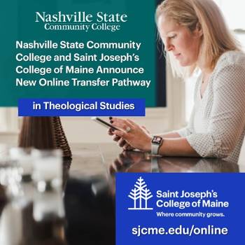 Nashville State Community College and Saint Joseph’s College of Maine have established a new articulation agreement to help students seamlessly transition into a bachelor’s degree program in theological studies through a flexible, fully online format.