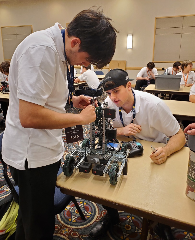 Jackson Yerbich and Brandon Carmona participated in the Search and Rescue Robotics competition.